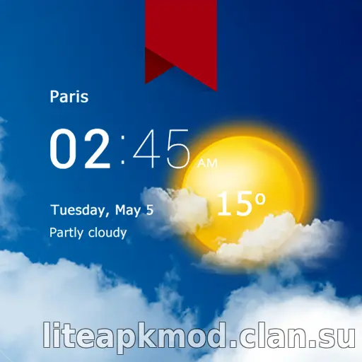 Transparent clock weather Pro